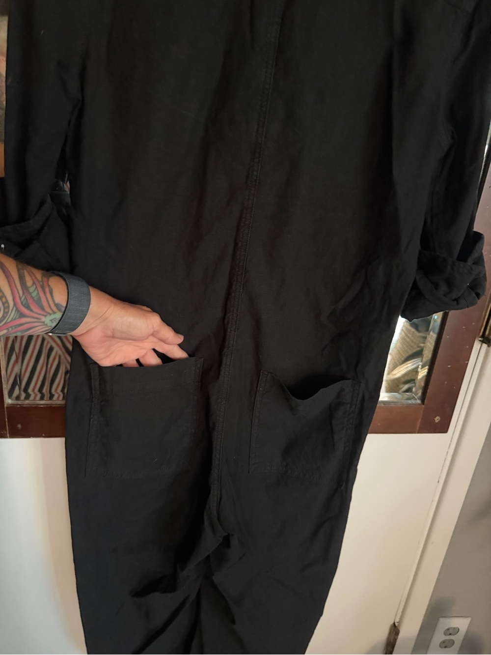 Frank & Eileen Ireland Black Button-Up Collared Jumpsuit - Picture 8 of 9